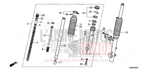 FOURCHETTE AVANT CRF125FH de 2017